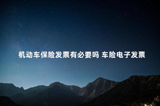 机动车保险发票有必要吗 车险电子发票有用吗